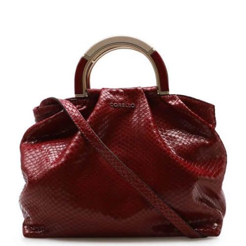 Bolsa De Mão – Couro Python Vermelho – UN