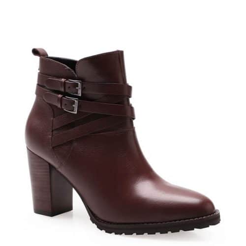 Bota Feminina Buckle Boot – Couro Fly Café