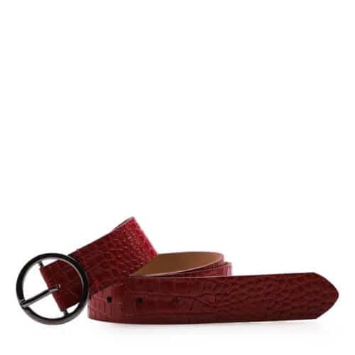 Cinto Feminino Couro – Croco Vermelho