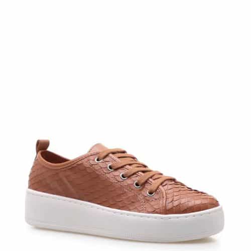 Tênis Feminino Python – Couro Python Escamado Camel