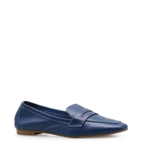 Mocassim Feminino – Couro Veneto Azul