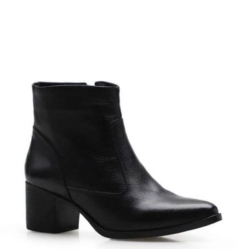 Bota Feminina Blocada – Couro Preto