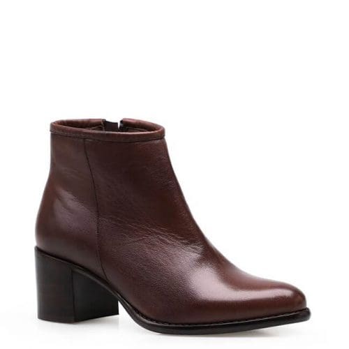 Bota Feminina Cano Curto – Couro Pelica Marrom