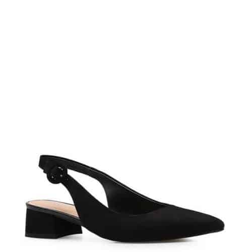 Scarpin Slingback – Couro Nobuck Preto