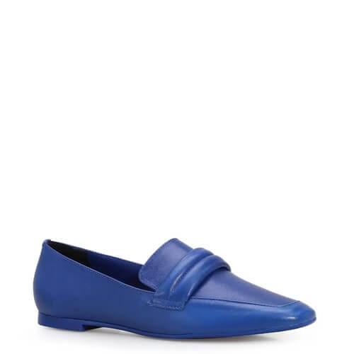 Mocassim Feminino – Couro Azul