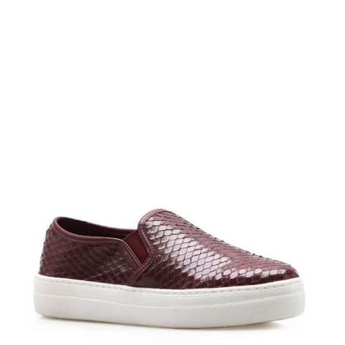 Slip On Feminino Python – Couro Vinho