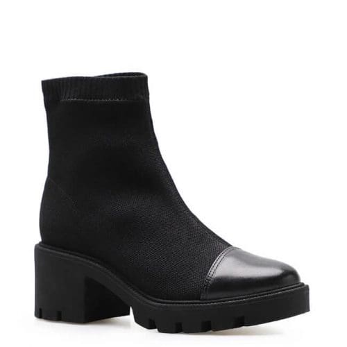 Bota Feminina Knit – Preto