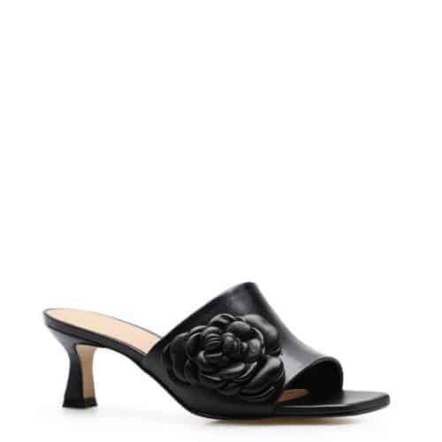 Mule Flor – Couro Preto