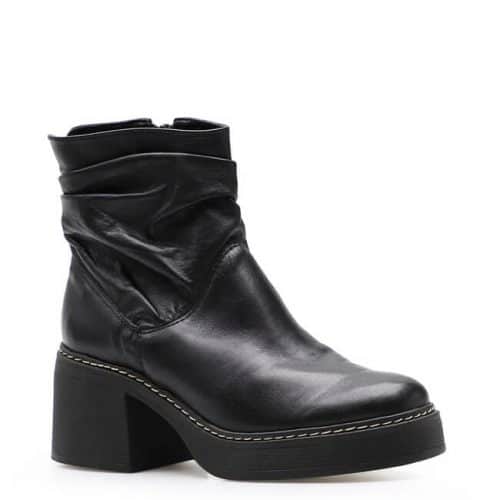Bota Feminina Draped – Couro Preto