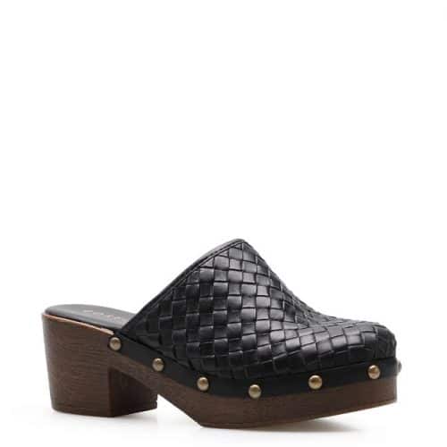 Mule Clog – Couro Tressê Preto