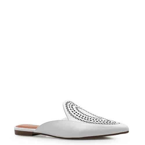 Mule Lasercut – Couro Branco