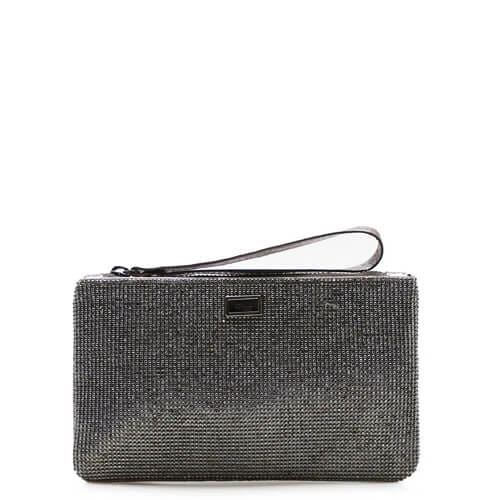 Bolsa Pequena Strass – Malha Pewter – UN