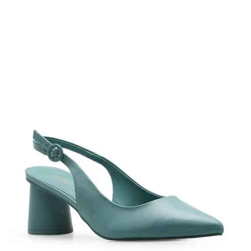 Scarpin Slingback – Couro Azul