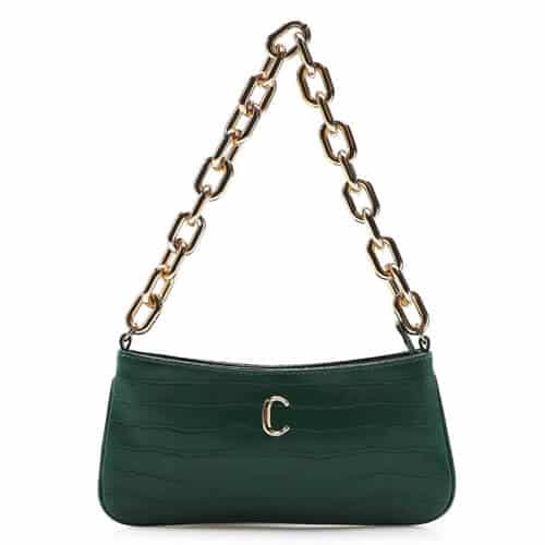Bolsa De Ombro Croco – Couro Verde – UN