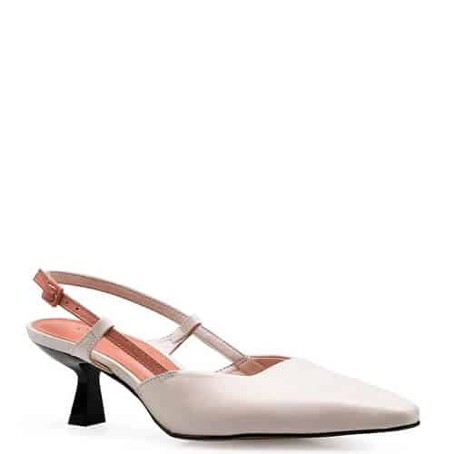 Scarpin Slingback – Couro Off White