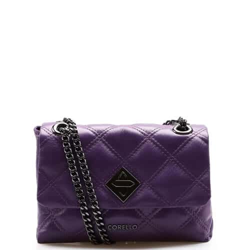 Bolsa De Ombro Alessa – Couro Violeta – UN