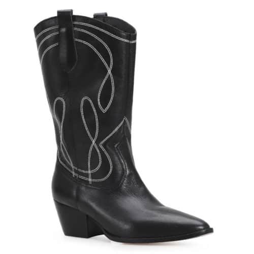 BOTA WESTERN COURO PRETO