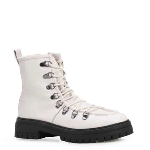 BOTA COTURNO COURO OFF WHITE