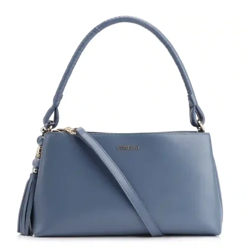 Bolsa De Ombro Couro Azul

