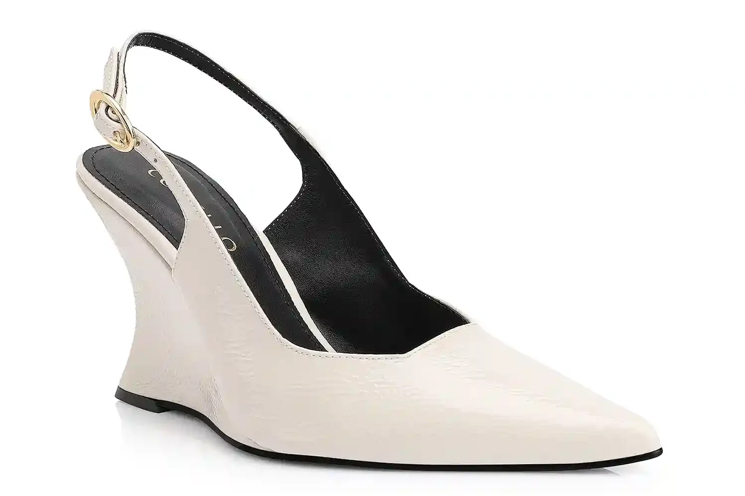 Scarpin Anabela Verniz Off White
