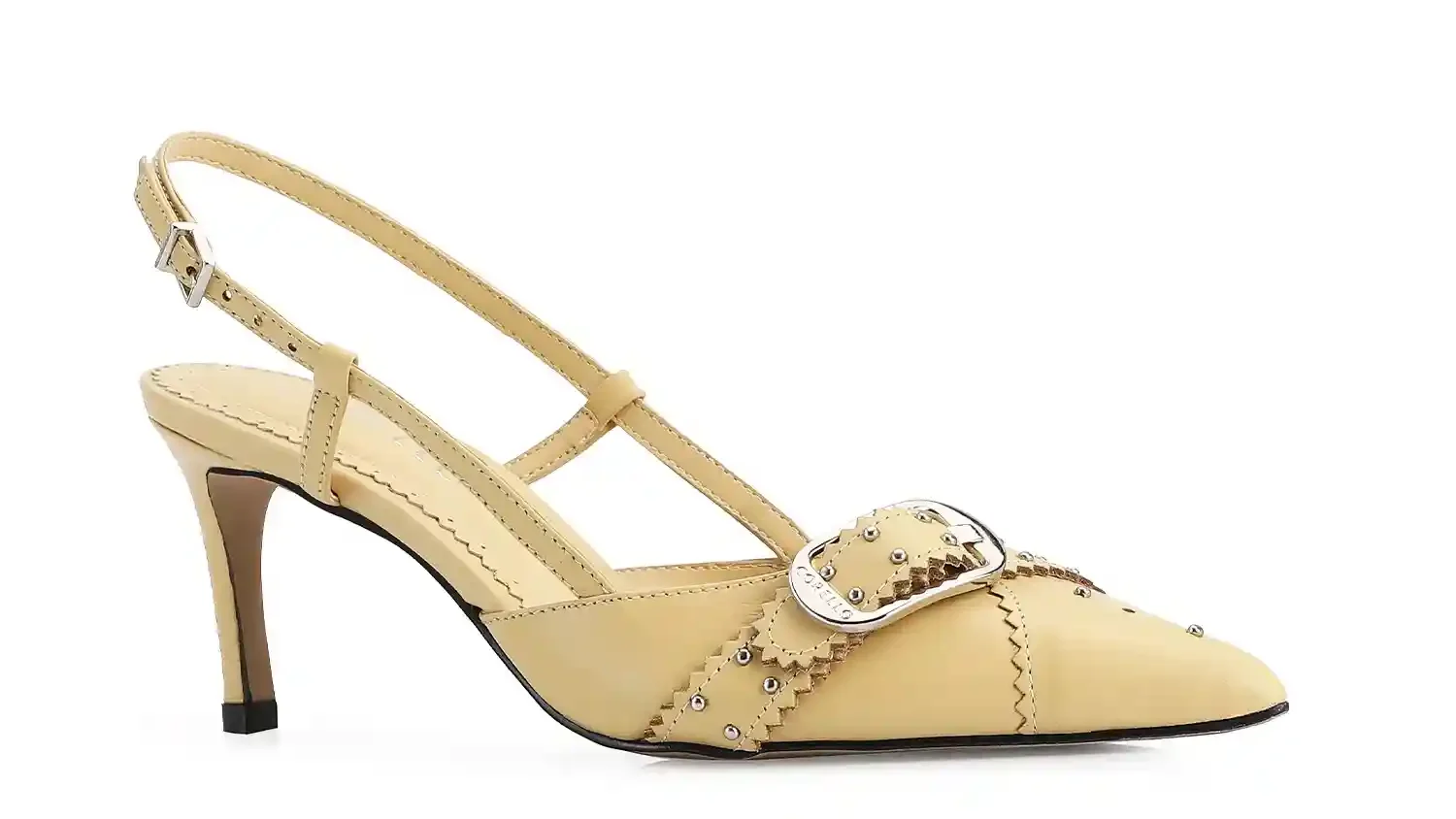 Scarpin Couro Amarelo