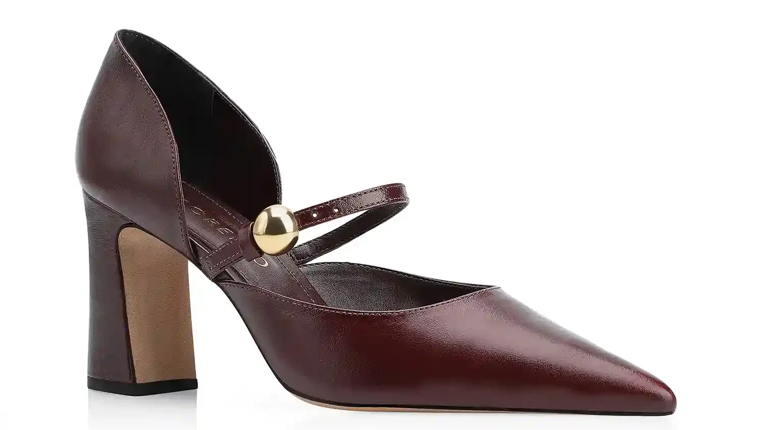 Scarpin Esfera Couro Vinho Escuro