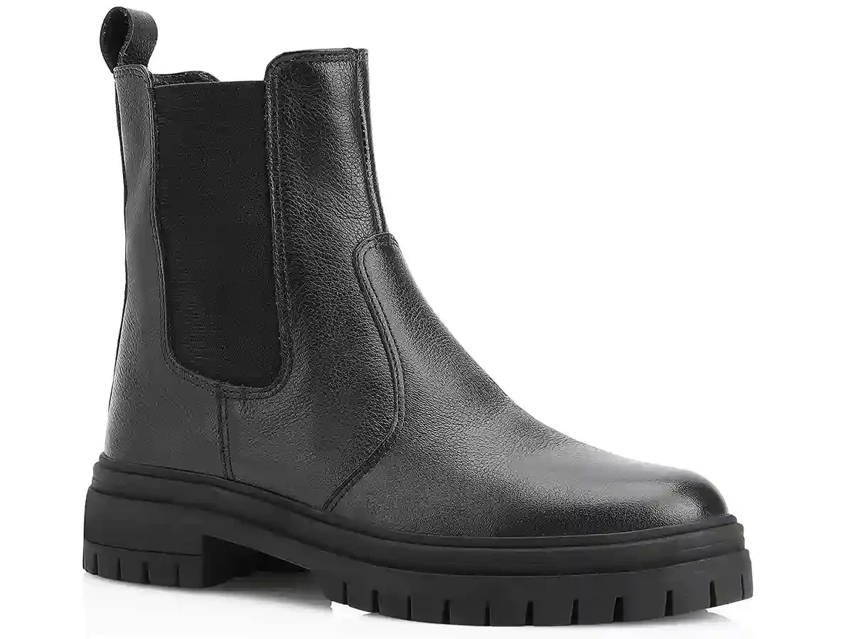 Bota Chelsea Couro Preto
