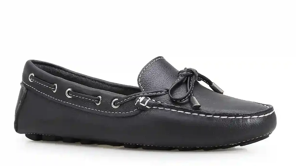 Mocassim Dockside Couro Preto
