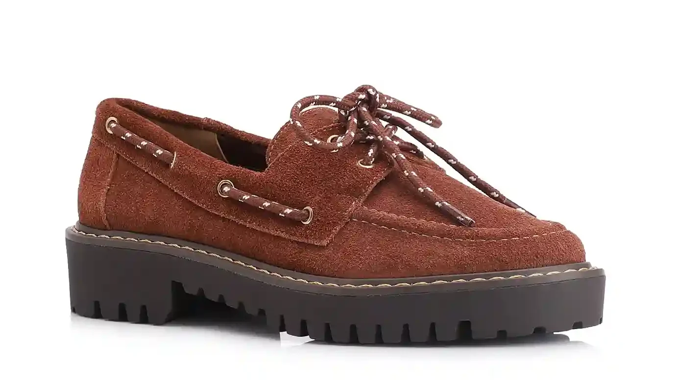 Mocassim Oxford Dockside Couro Camurça Marrom Escuro
