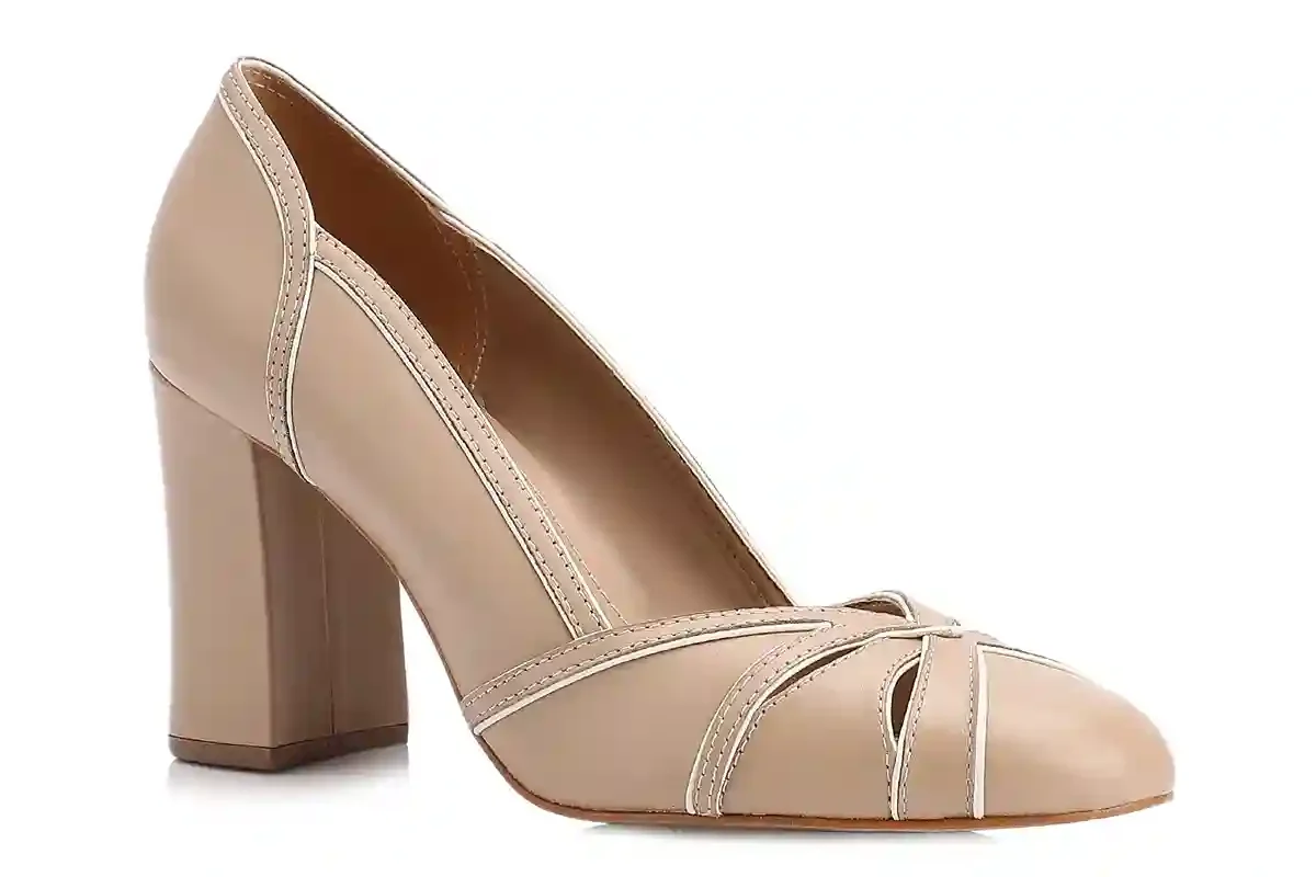 Scarpin Couro Bege/Alt Off White
