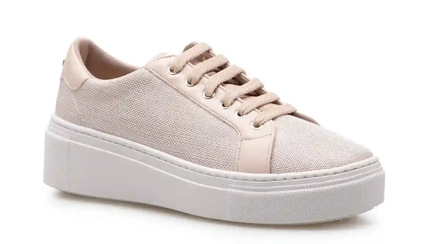 Tênis Flatform Tecido Bege
