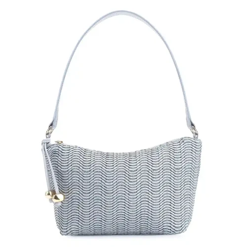 Bolsa De Ombro Couro Azul/Alt Tramado Azul
