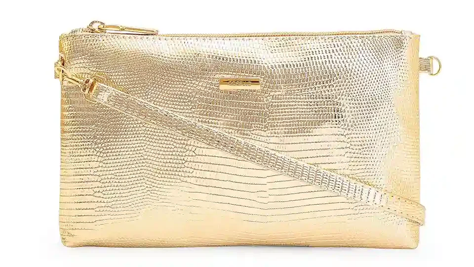 Bolsa Transversal Alt Lezard Dourado
