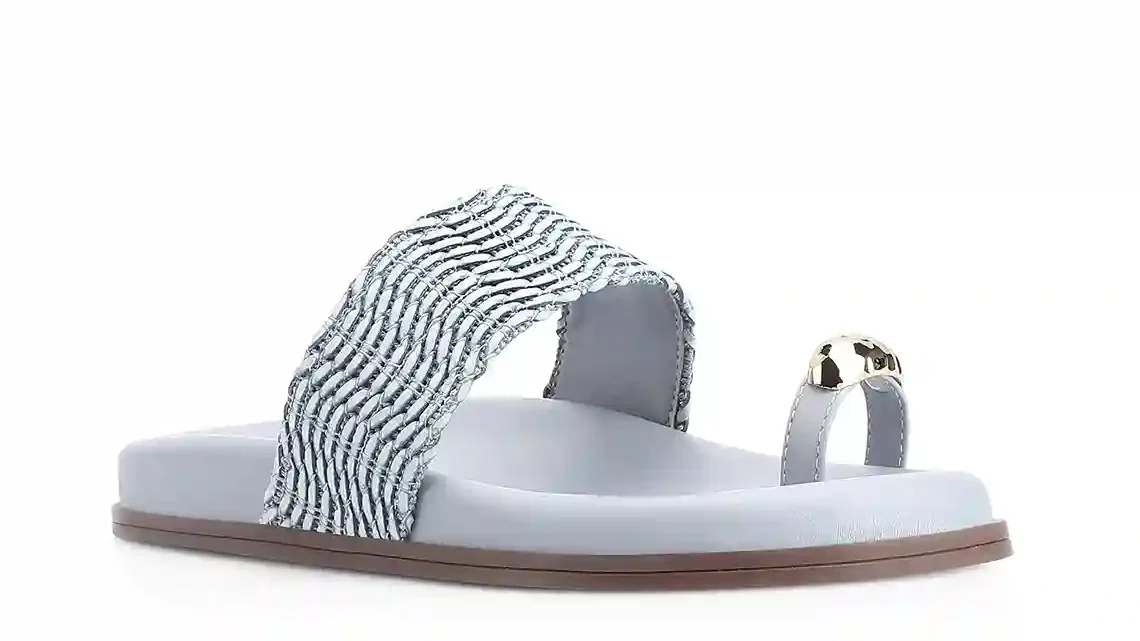 Papete Toe Ring Alt Tramado Azul

