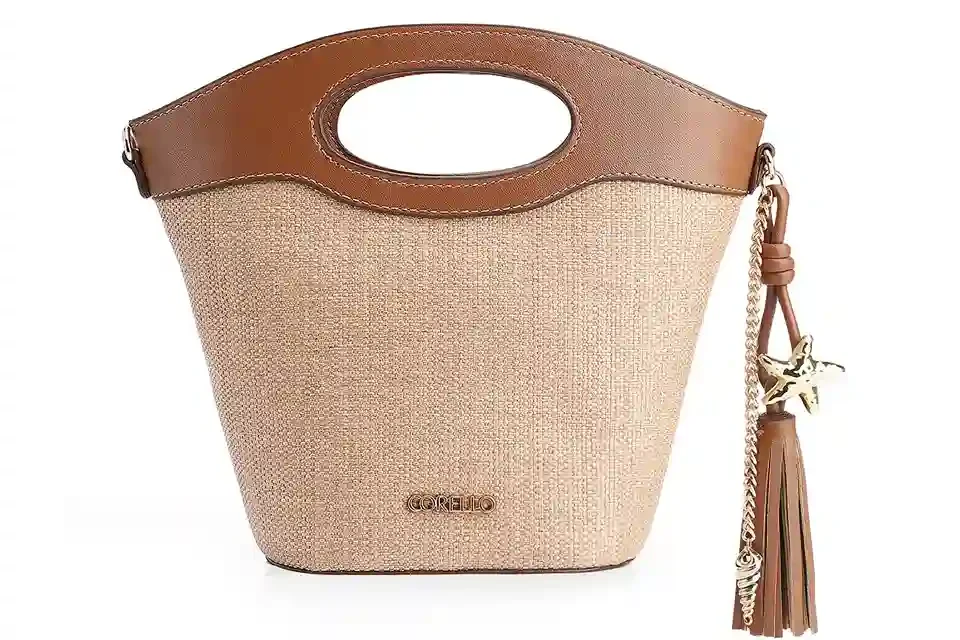 Bolsa De Mão Bucket Ráfia/Alt Marrom