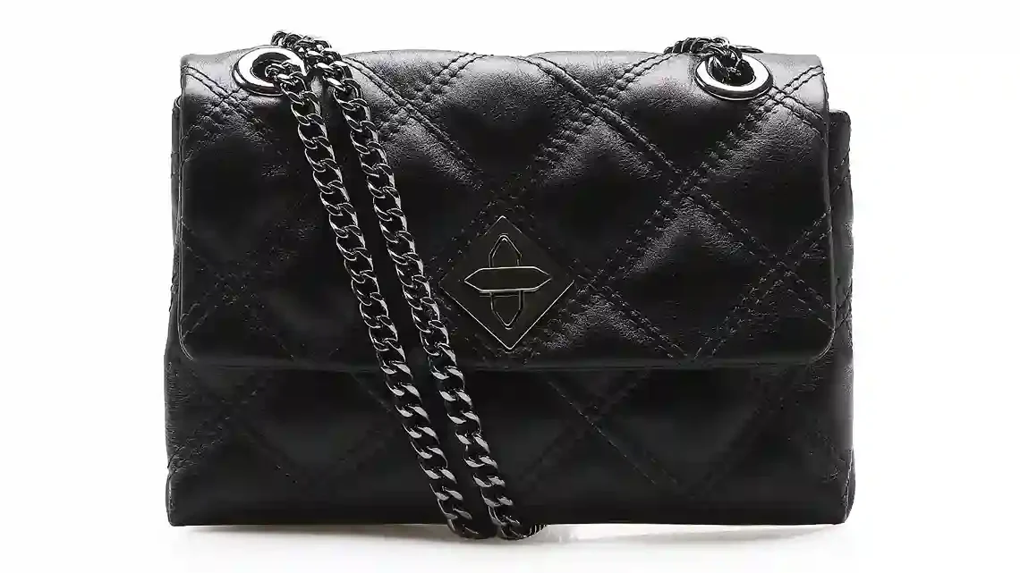 Bolsa De Ombro Matelassê Couro Preto
