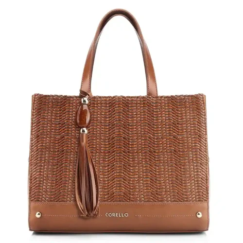Bolsa Tote Couro Marrom/Alt Tramado Marrom