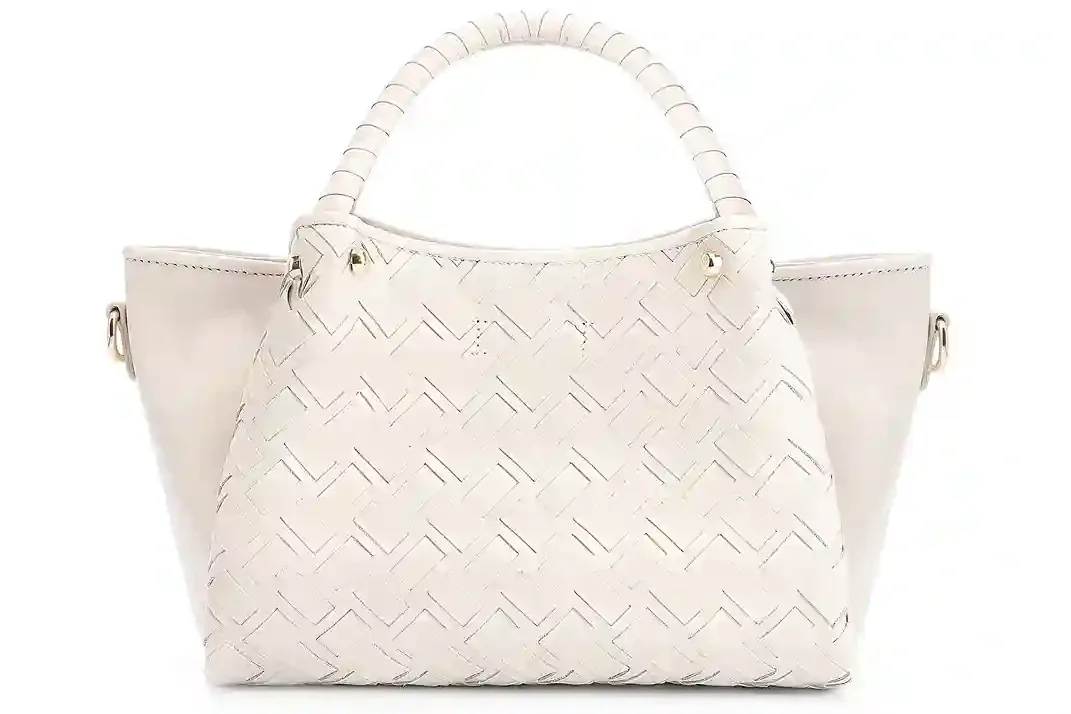 Bolsa Tote Tressê Couro Off White