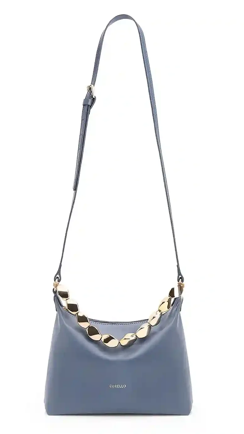 Bolsa Transversal Couro Azul
