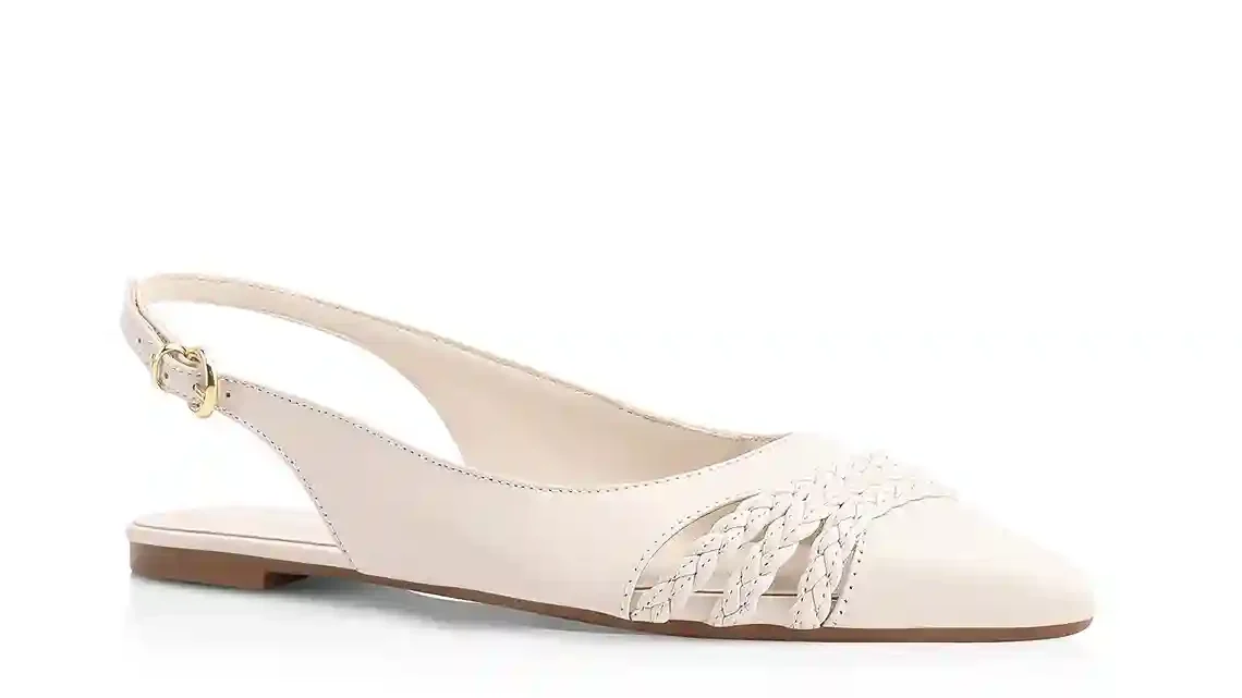Sapatilha Tramado Couro Off White