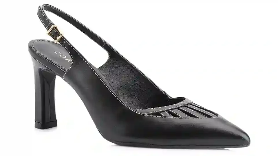 Scarpin Couro Preto