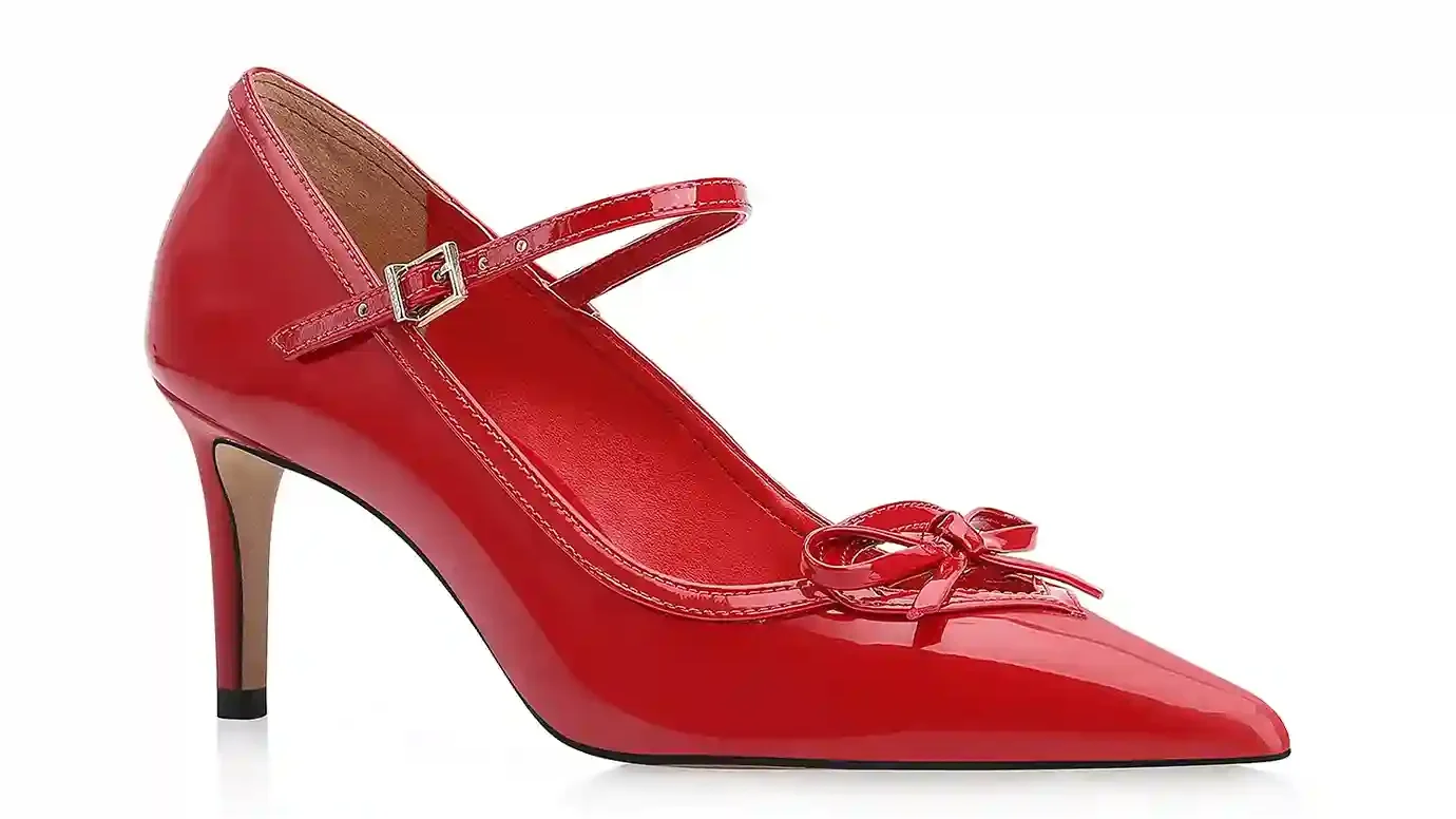 Scarpin Laço Verniz Vermelho