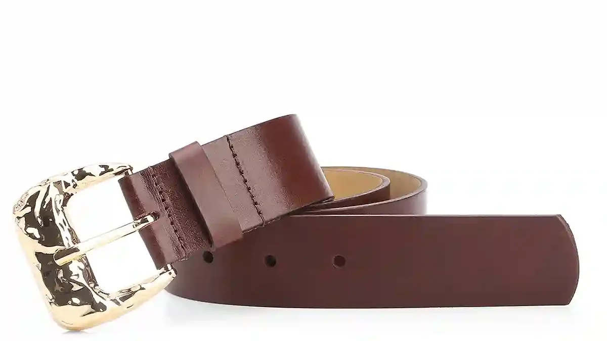 Cinto Matelado Couro Marrom Escuro
