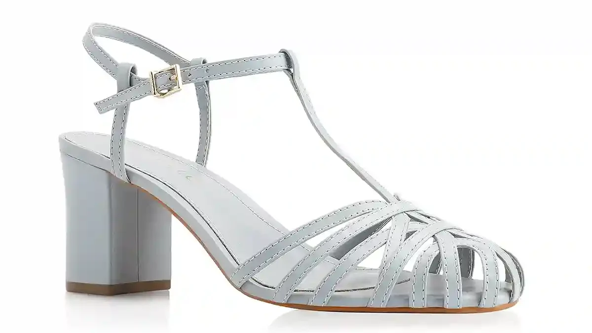 Scarpin Tira t Couro Azul