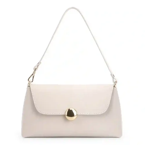 Bolsa De Mão Couro Off White