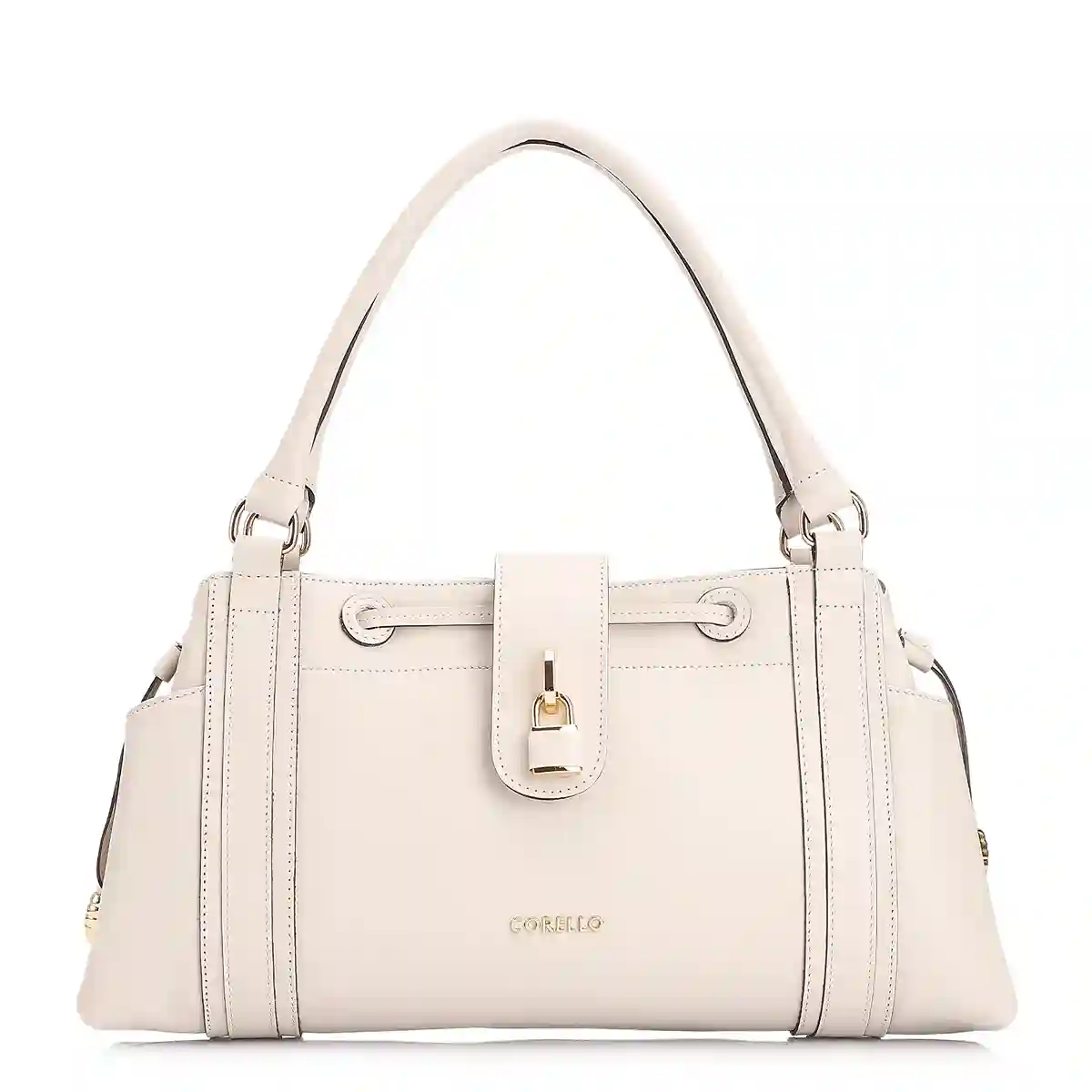 Bolsa Tote Cadeado Couro Off White
