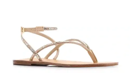 Rasteirinha Alt Bege/Strass Colorido
