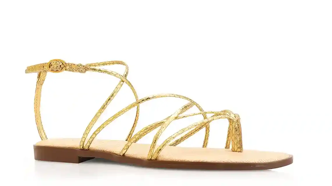 Rasteirinha Alt Dourado/Ráfia Natural