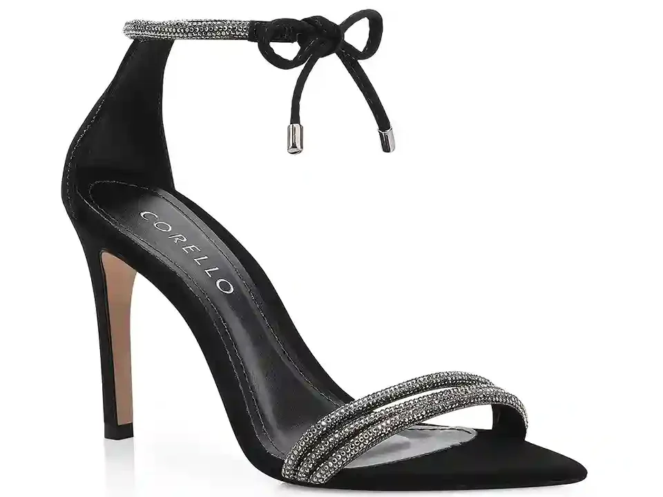 Sandália Alt Nobuck Preto/Strass Grafite