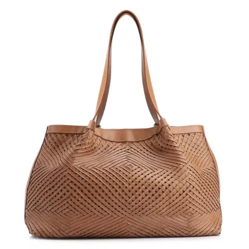 Bolsa Tote Tressê Couro Marrom

